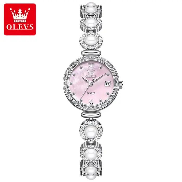 OLEVS 5635 Vintage diamant incrusté montre à Quartz de luxe pour les femmes élégant Bracelet en acie
