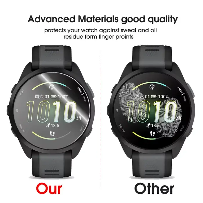 Pour Garmin Forerunner 955 945 935 235 225 735XT 265 255s 220 230 165 protecteurs d'écran en verre trempé de musique 9H Films de montre durs