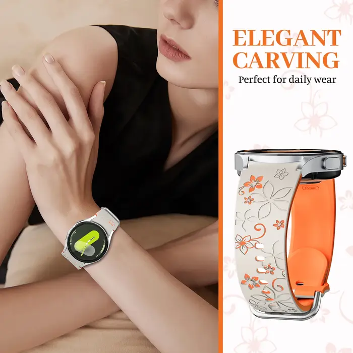 Bracelet classique en Silicone gravé pour Samsung Galaxy Watch 8/8