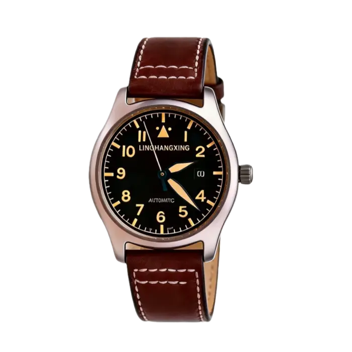 Nouvelle Montre Homme LINGHANGXING 2026 – Mouvement Tendance, Cadran Lumineux, Bracelet en Cuir Véri