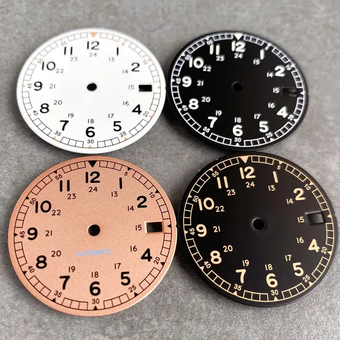 Nologo 29mm pilote champ cadran de montre pour NH35 NH36 3.8/3 horloge