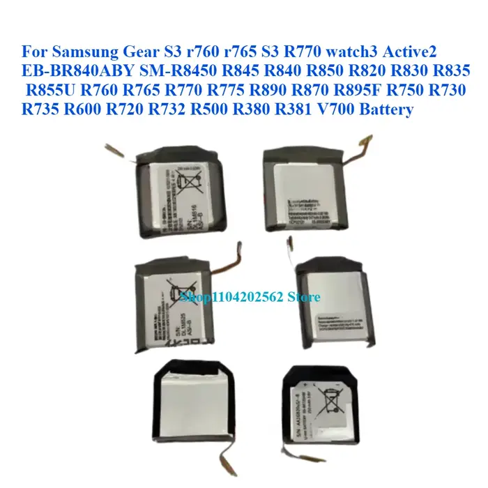 Batterie pour Samsung Gear, Gear 1, ltS3, Active 2, 3, 4, 5 Pro, ACTIVE1, S5, Fit2 Pro, 40mm, 44mm,
