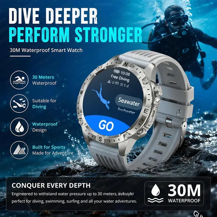 Nouvelle montre connectée GPS d'extérieur avec cartes hors ligne pour hommes