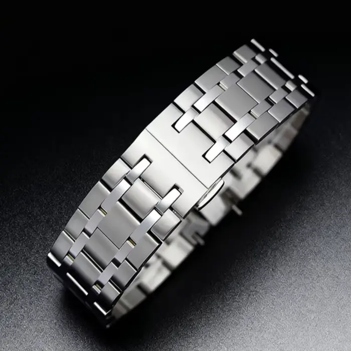 Bracelet de montre en métal de luxe, 21mm, attaches incurvées, bracelet de montre en acier inoxydabl