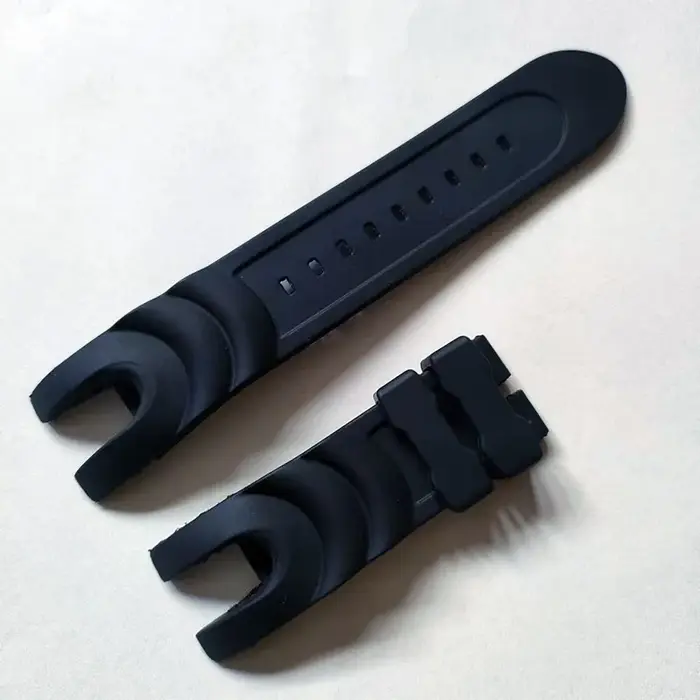 Bracelet de montre en caoutchouc noir bleu 26mm