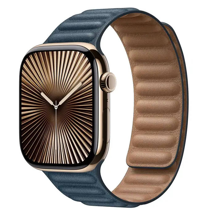 Bracelet magnétique en cuir pour Apple Watch, 44mm, 45, 40, 38, 42mm, iWatch Seires SE 11, 6, 7, 8, 
