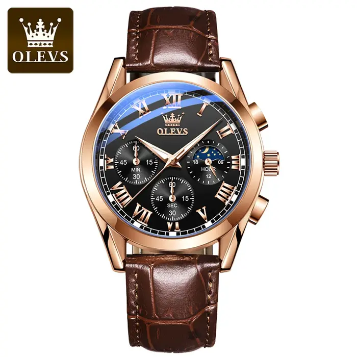 Montre à quartz chronographe étanche pour homme