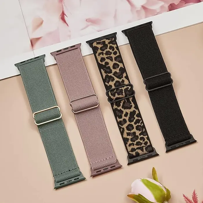 Paquet de 4 boucles élastiques pour bracelet de montre Apple 45mm 44mm 42mm 49mm 38mm 40mm 41mm