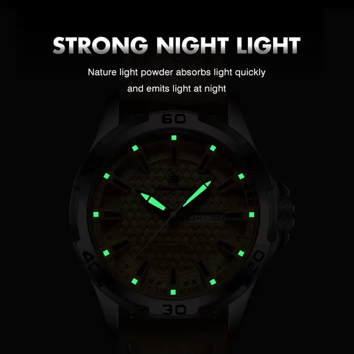 Paazomu Montre à quartz pour homme avec fenêtre de date et jour