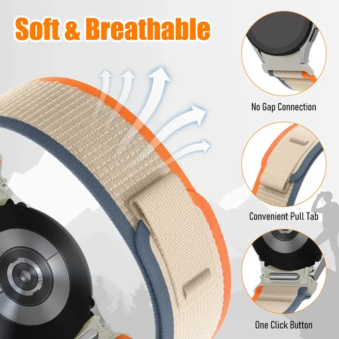 Bracelet à boucle de sentier pour Samsung Galaxy watch 7 6 5 4 44mm 40mm/FE/5 Pro 45mm