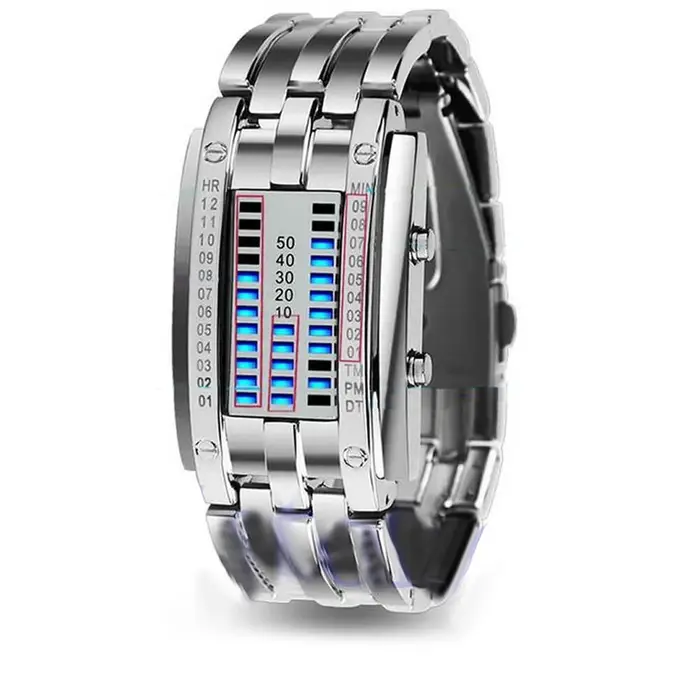 Montres de sport créatives en acier inoxydable pour hommes et femmes