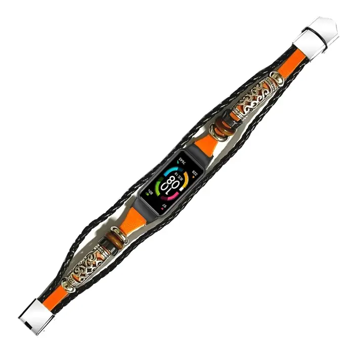 Pour Honor Band 6 Bracelet en cuir tressé