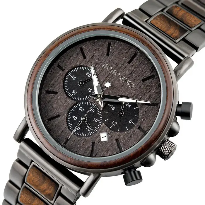 BOBO BIRD bois hommes montre Relogio Masculino Top marque de luxe élégant chronographe montres milit
