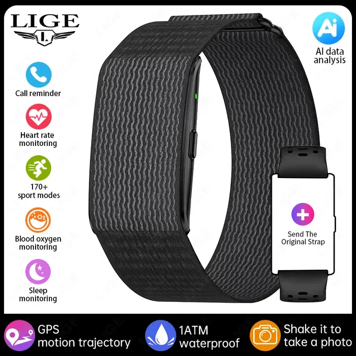 Nouveau sans écran montre intelligente hommes GPS course trajectoire Ultra léger Bracelet sang oxygène fréquence cardiaque 24H bande de santé montres de sport