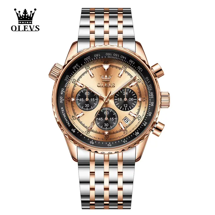 Montre homme OLEVS 2995 de luxe, originale, exclusive, à quartz, étanche, chronographe lumineux, mon