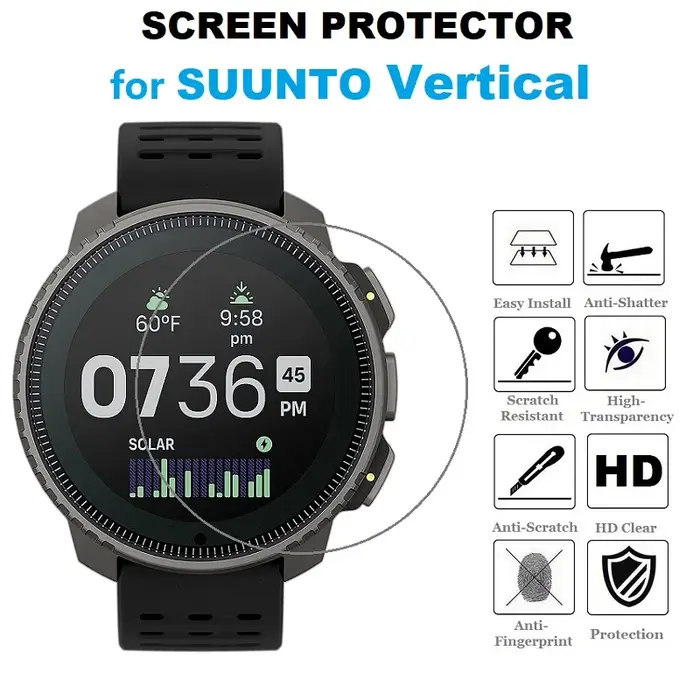 Protecteur d'écran pour montre intelligente Suunto, 5 pièces, rond et Vertical, Film de protection a