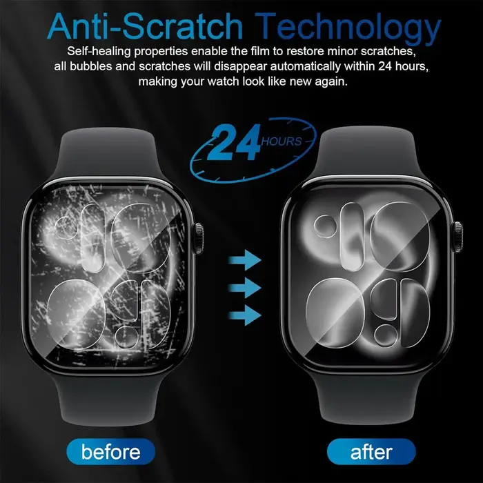 Pour Apple Watch 11 42mm 46mm Film de verre souple 3D HD sans bulles Anti-poussière résistant aux rayures iWatch série 10 11 protecteur d'écran