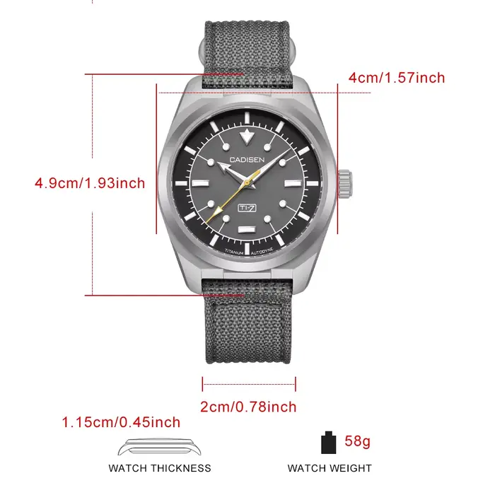 CADISEN TI-7 Autodyne 2026 NOUVEAU Montre mécanique automatique en titane pour homme