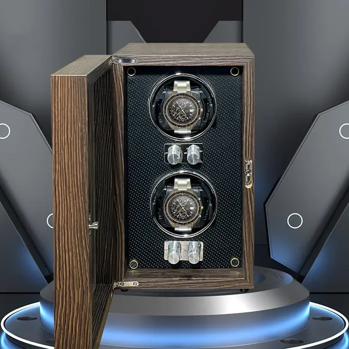 Remontoir de montre en bois Rotomat pour 2 montres, organisateur mécanique automatique, boîtier de montre-bracelet, boîte de rangement, remontoirs de montres de luxe sûrs