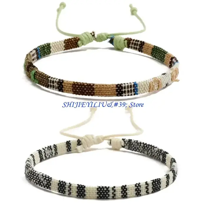 E21F Bracelets tissés polyvalents Chaîne tressée pour les dates d'usure quotidienne