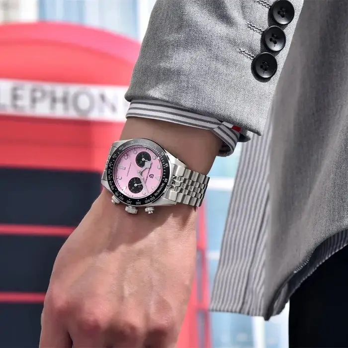 Montres pour hommes PAGANI DESIGN 2026 Nouvelle montre chronographe à cadran rose BB Panda Mode Luxe Quartz