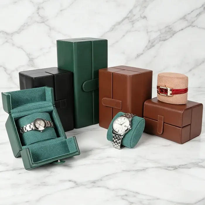 Boîte de rangement de montres de luxe pour hommes et femmes, 1/2/3 emplacements, double ouverture, présentoir carré, emballage cadeau, compatible avec les montres automatiques et à quartz