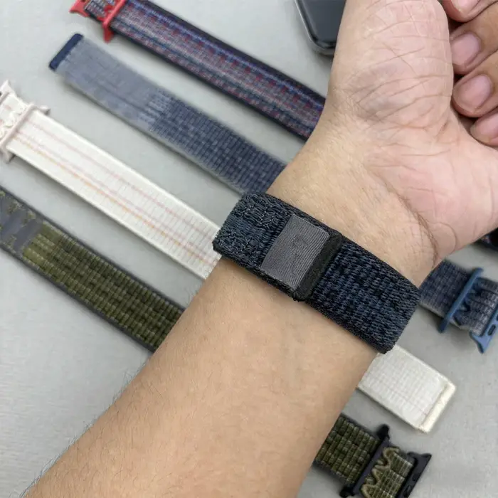 Bracelet à rayures pour bracelets de montre Apple Series11-10 42mm 46mm Ultra 2-3 49mm 45mm 40 44mm 41mm iWatch 9-8-7-6-5-4-SE Sport Nyon Loop