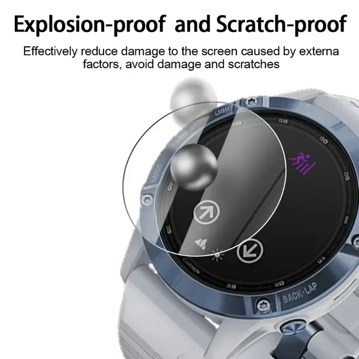 Verre trempé pour Garmin Fenix 8 7 7S 7X 6 6S 6X Pro Sapphire HD Film de protection d'écran pour montre intelligente