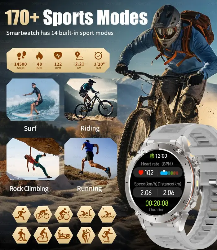 2025 GUHUAVMI Y-101 GPS sport montre intelligente 10ATM étanche intégré double bande GNSS boussole altimètre qualité militaire Smartwatchs