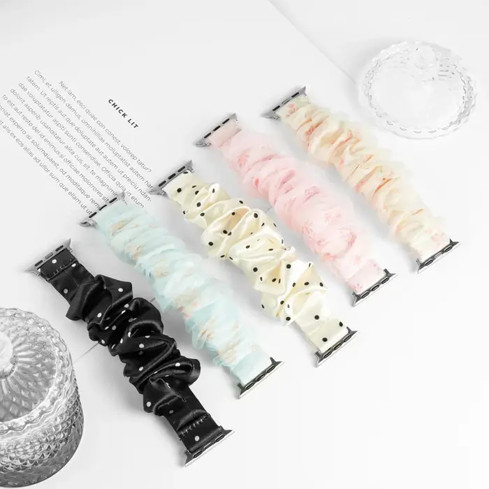 Bracelet élégant en fil style scrunchie pour Apple Watch Series