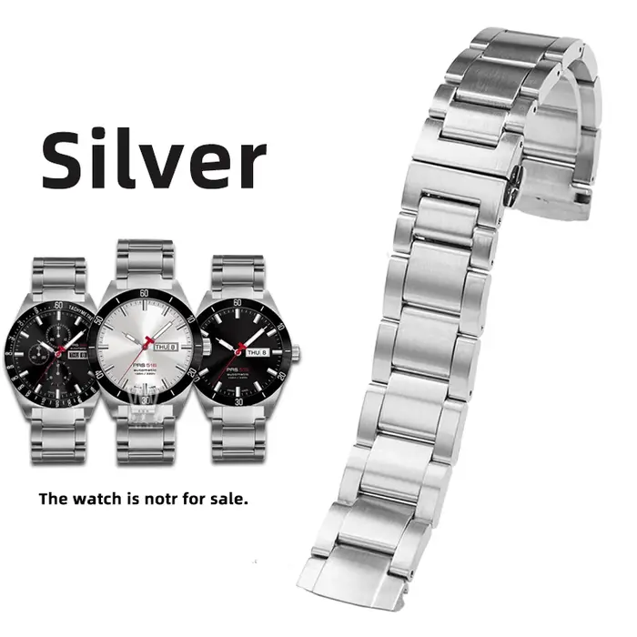 Bracelet de montre en acier de précision solide pour homme, bracelet étanche, ceinture en métal, 20m