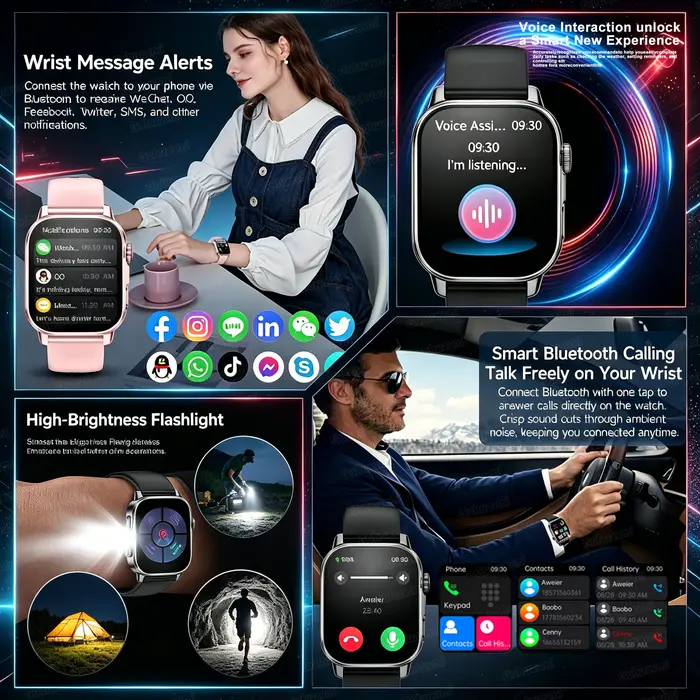 Nouvelle Montre Connectée 2026 pour l'Analyse de la Santé (Acide Urique & Lipides) avec ECG+PPG, App