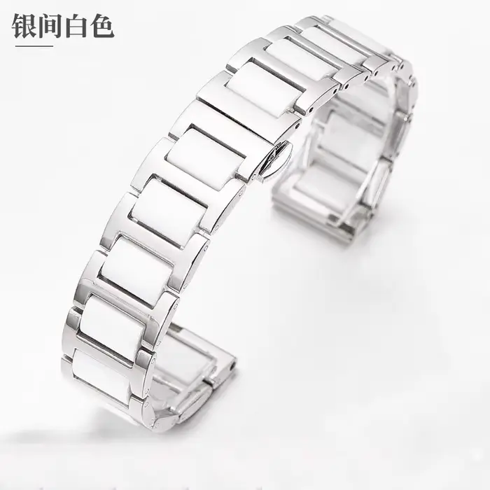 Bracelet de montre en céramique et acier inoxydable, 12 13 14 15 16 17 18 19 20 22, bracelet de mont