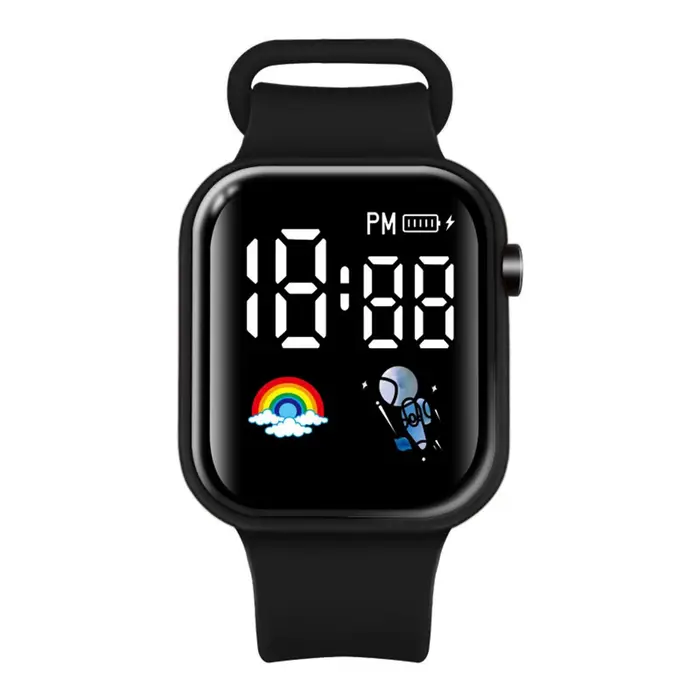 Montre intelligente de sport électronique pour enfants, montre intelligente numérique pour garçons e