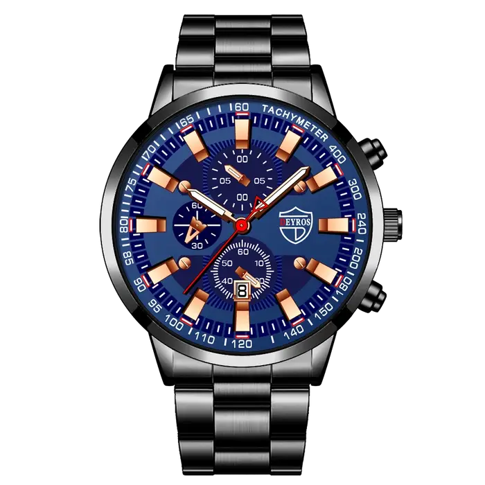 Montre homme Montre-bracelet à Quartz en acier inoxydable pour homme