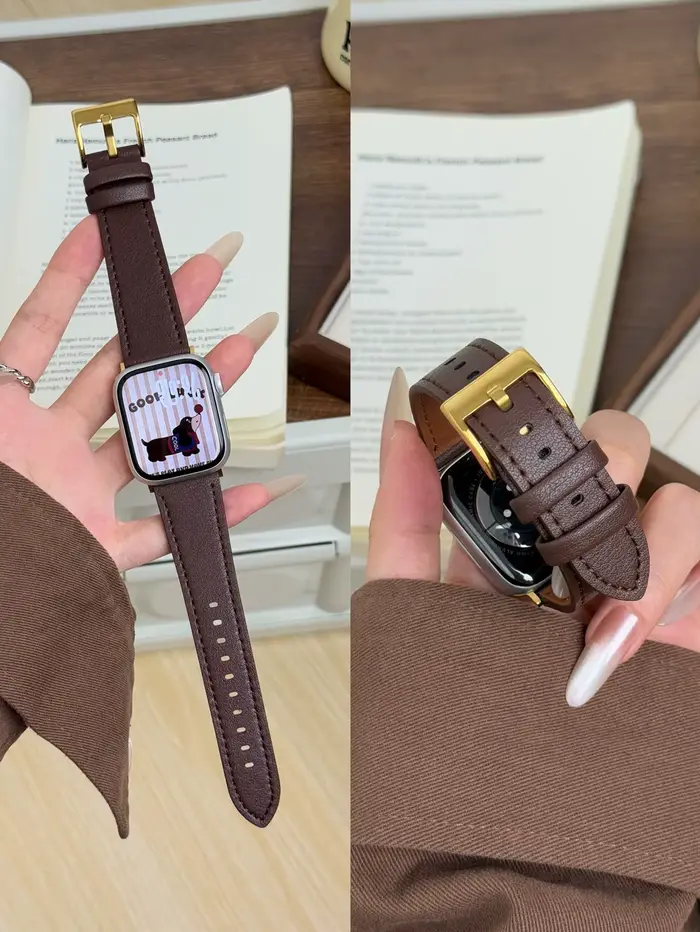 Boucle en cuir pour bracelet de montre Apple pour femmes Sport Correa 38mm 40mm 41mm 42mm 44mm 45mm 46mm 49mm
