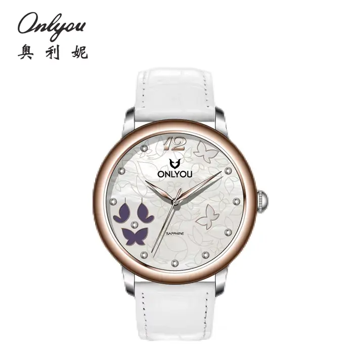 ONLYOU montre pour femme de marque de luxe, bracelet en cuir véritable élégant, montre à quartz étan