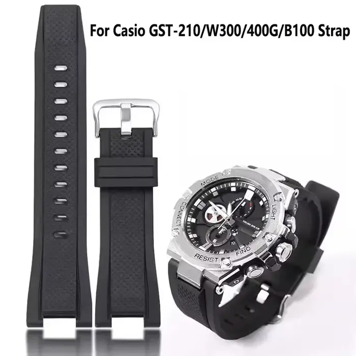 Bracelet d'accessoires de montre en Silicone pour Casio G SHOCK série GST GST-210/W300/400G/B100