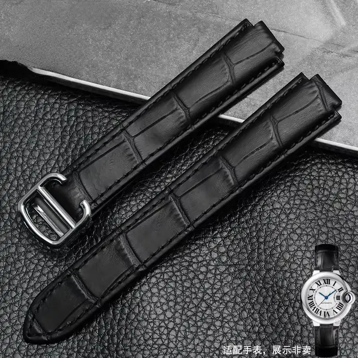 Bracelet de montre en cuir véritable pour hommes et femmes