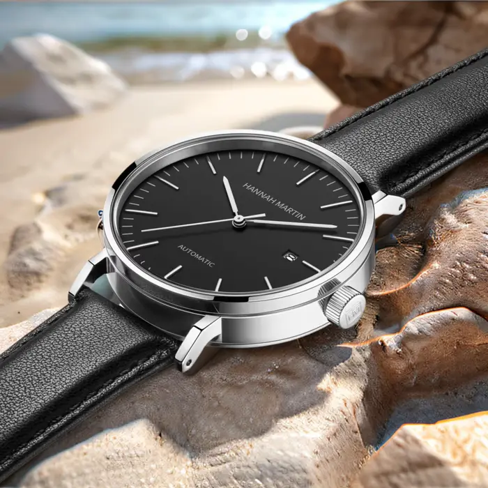 HANNAH MARTIN montre pour hommes de luxe en cuir affaires 8215 automatique mécanique