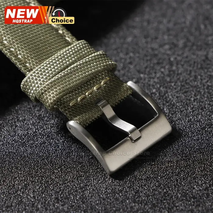 Bracelet de montre en toile noire 20mm 22mm