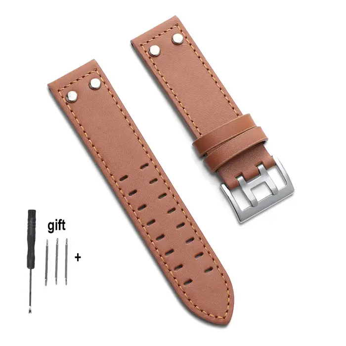 Bracelet de montre en cuir véritable vintage 20 mm 22 mm