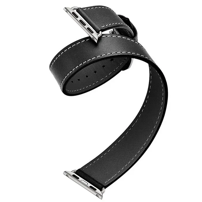 Bracelet Double Tour pour Apple Watch Band, Bracelet Cuir, iWatch Series 5, 3, SE, 6, 7, 8, 9, Ultra