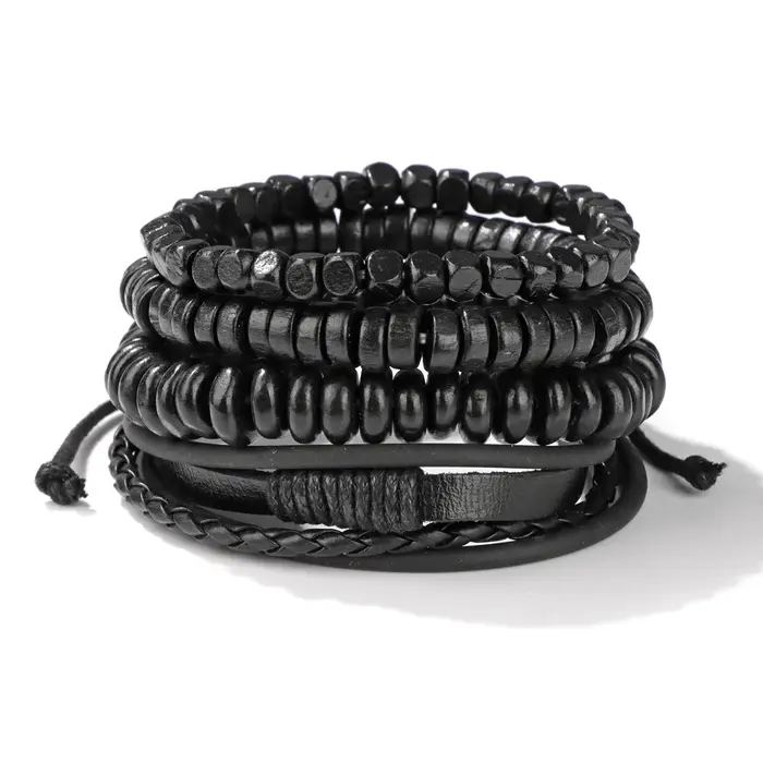 Bracelet tressé en cuir rond pour hommes et femmes