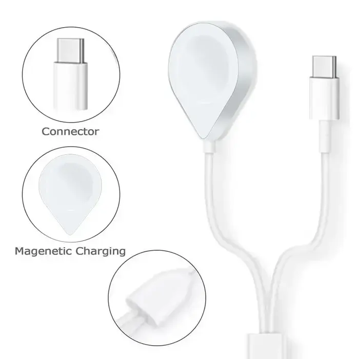 Câble USB C 3 en 2 pour Apple Watch