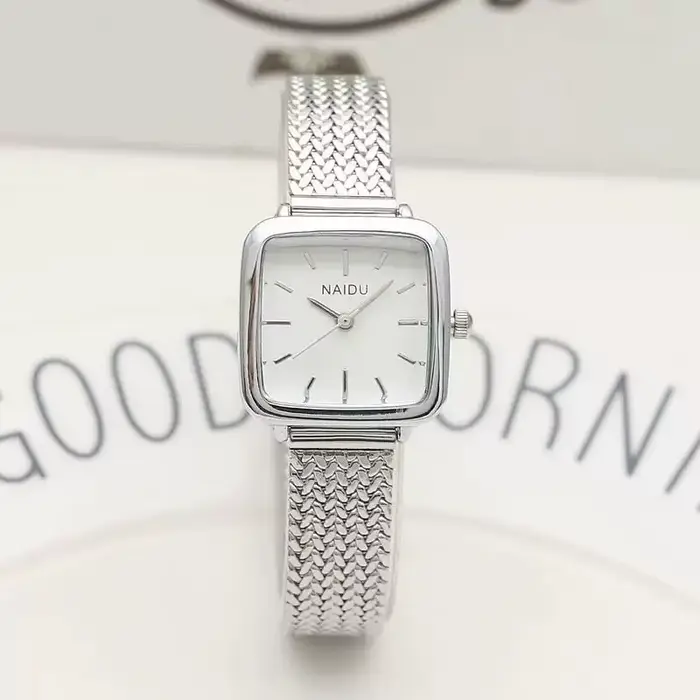Montre carrée pour femme avec bracelet en acier inoxydable, artistique, élégante, montre à quartz ré