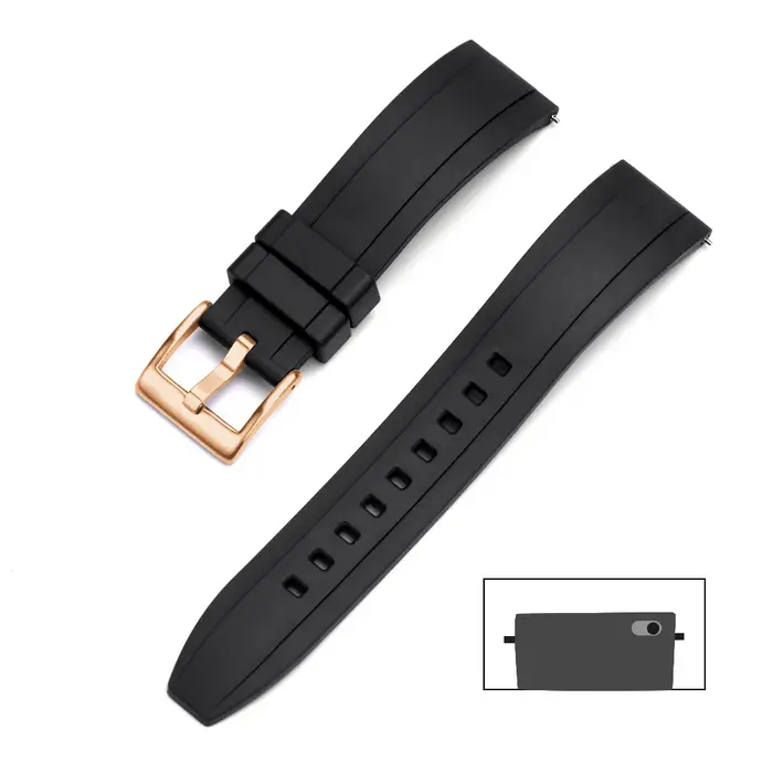 TONJETT bracelet de montre en caoutchouc vulcanisé FKM 18-19-20mm 21mm 22mm 23-24mm bracelets