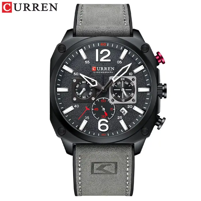 CURREN Montre chronographe carrée vintage pour homme