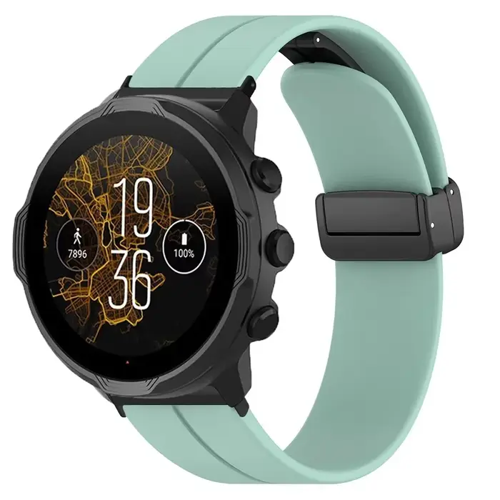 Pour Suunto 9/ 7 / D5/ Spartan Sport poignet HR/ Baro Sports boucle magnétique 24mm bracelet de montre en Silicone