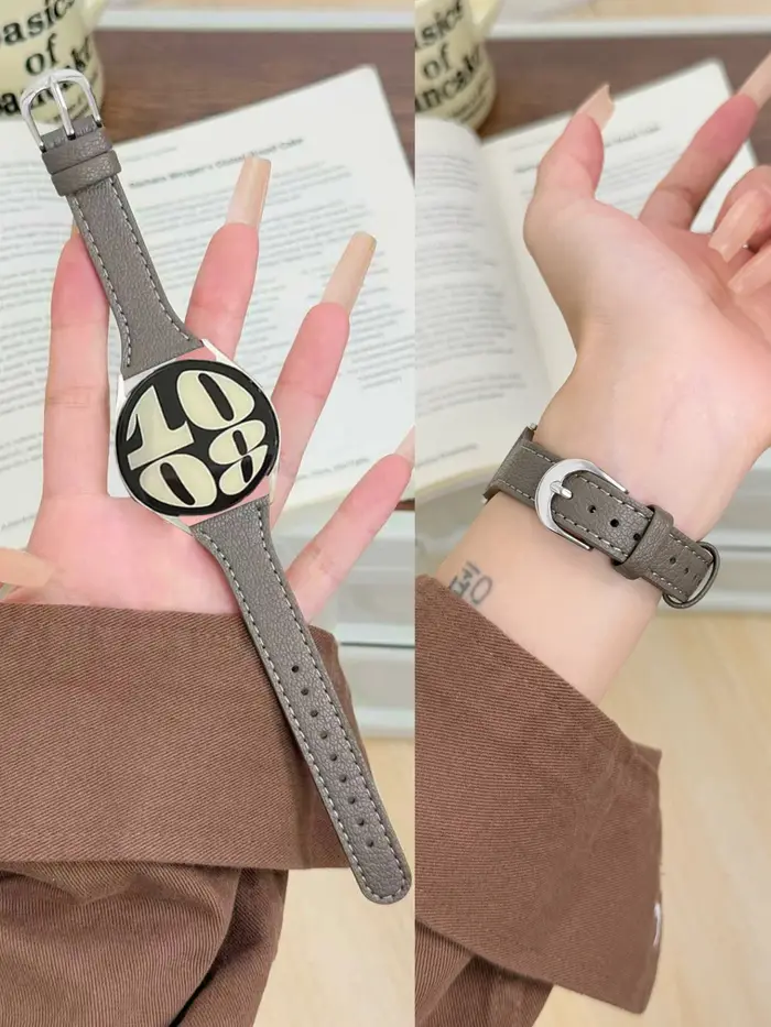 Bracelet en cuir de 20mm 22mm pour Samsung Galaxy Watch 7 FE 5 Pro 4 6 Classic 44mm 40mm
